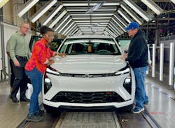 GM employees and a 2027 Bolt at Fairfax Assembly GM employees and a 2027 Bolt at Fairfax Assembly