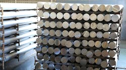 Aluminum rods made from recycled aluminum, used in the manufacturing of tool and die components. Aluminum rods made from recycled aluminum, used in the manufacturing of tool and die components.