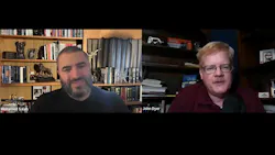 Mohamed Saleh on left speaks with John Dyer on right. Mohamed Saleh on left speaks with John Dyer on right.