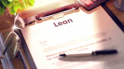 Clipboard with paper saying 'lean', blurred and toned Clipboard with paper saying 'lean', blurred and toned