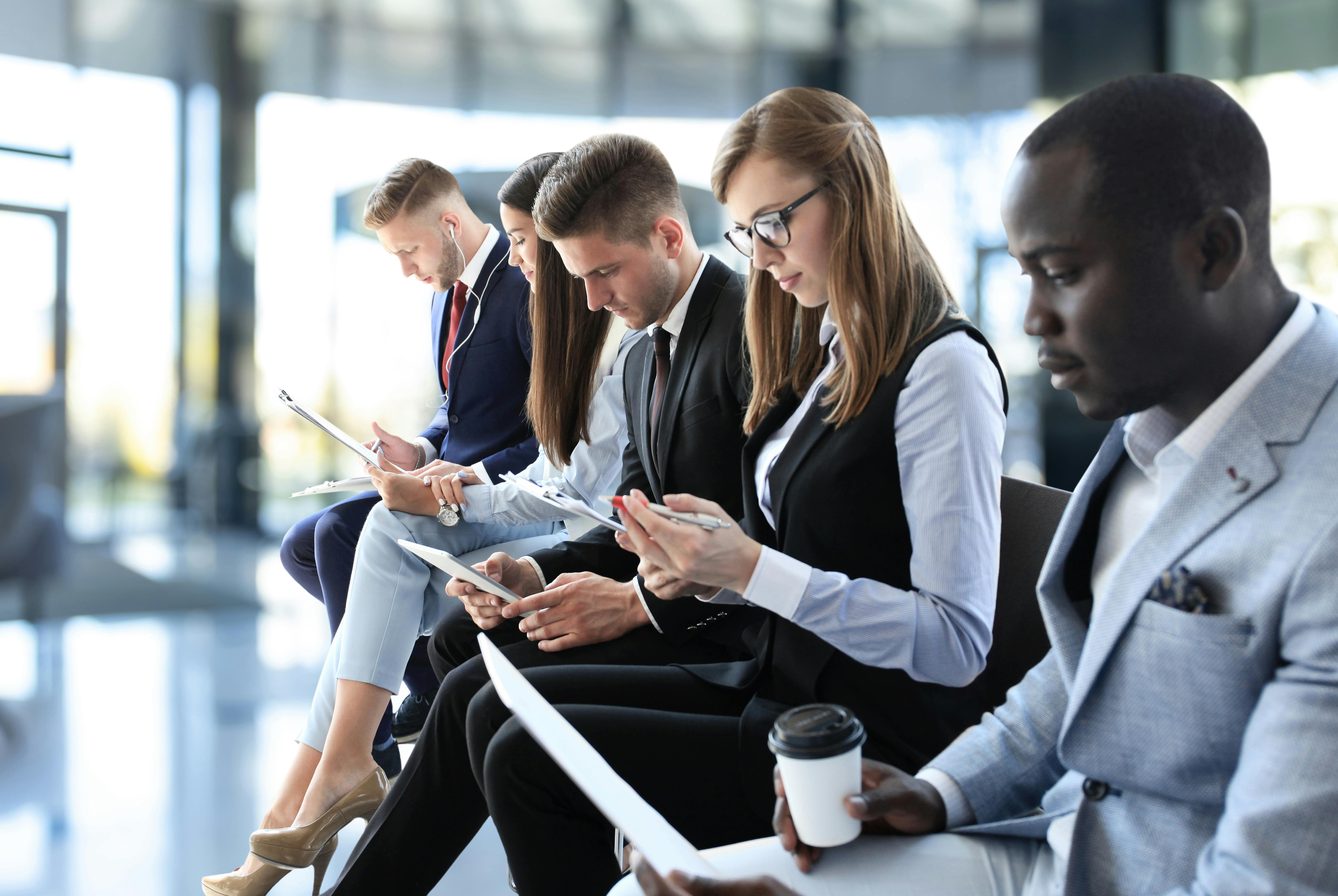 Business people waiting for job interview.