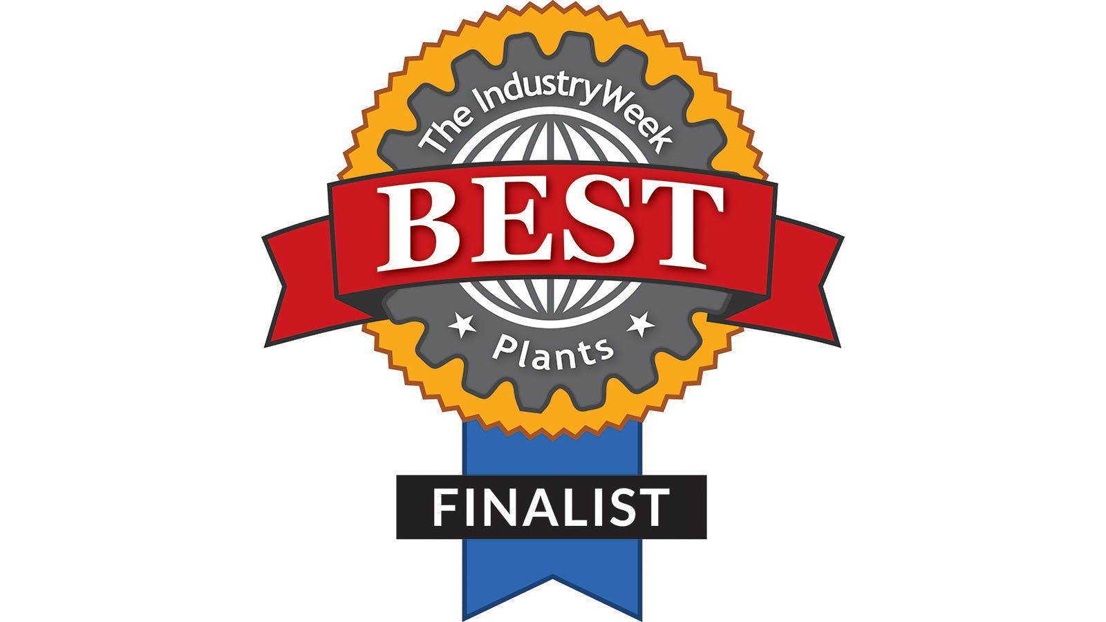 IndustryWeek Best Plans finalist logo, which is a colorful seal with a ribbon at the bottom