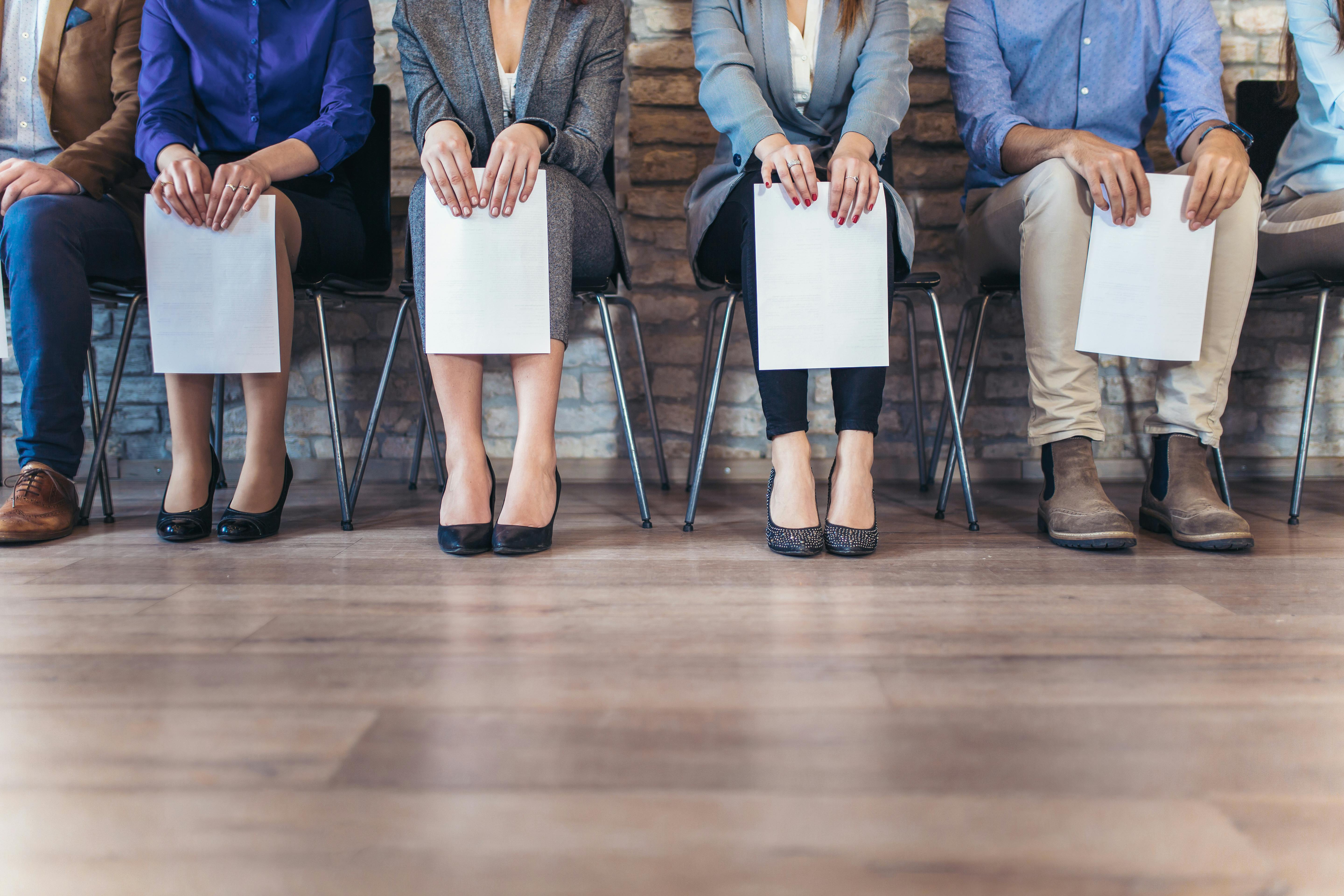 Candidates waiting for a job interview