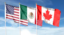 flags of united states, mexico and canada