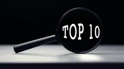 magnifying glass with the words 'top 10' in the glass part