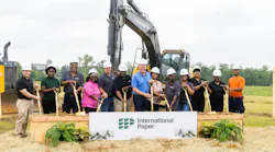 International Paper employees break ground on new sustainable packaging plant in Brandon, Mississippi.