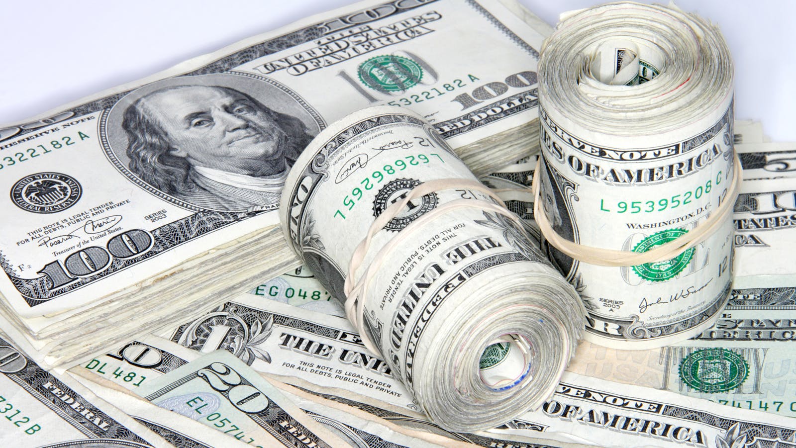 lots of U.S. money in bills of varying denomination