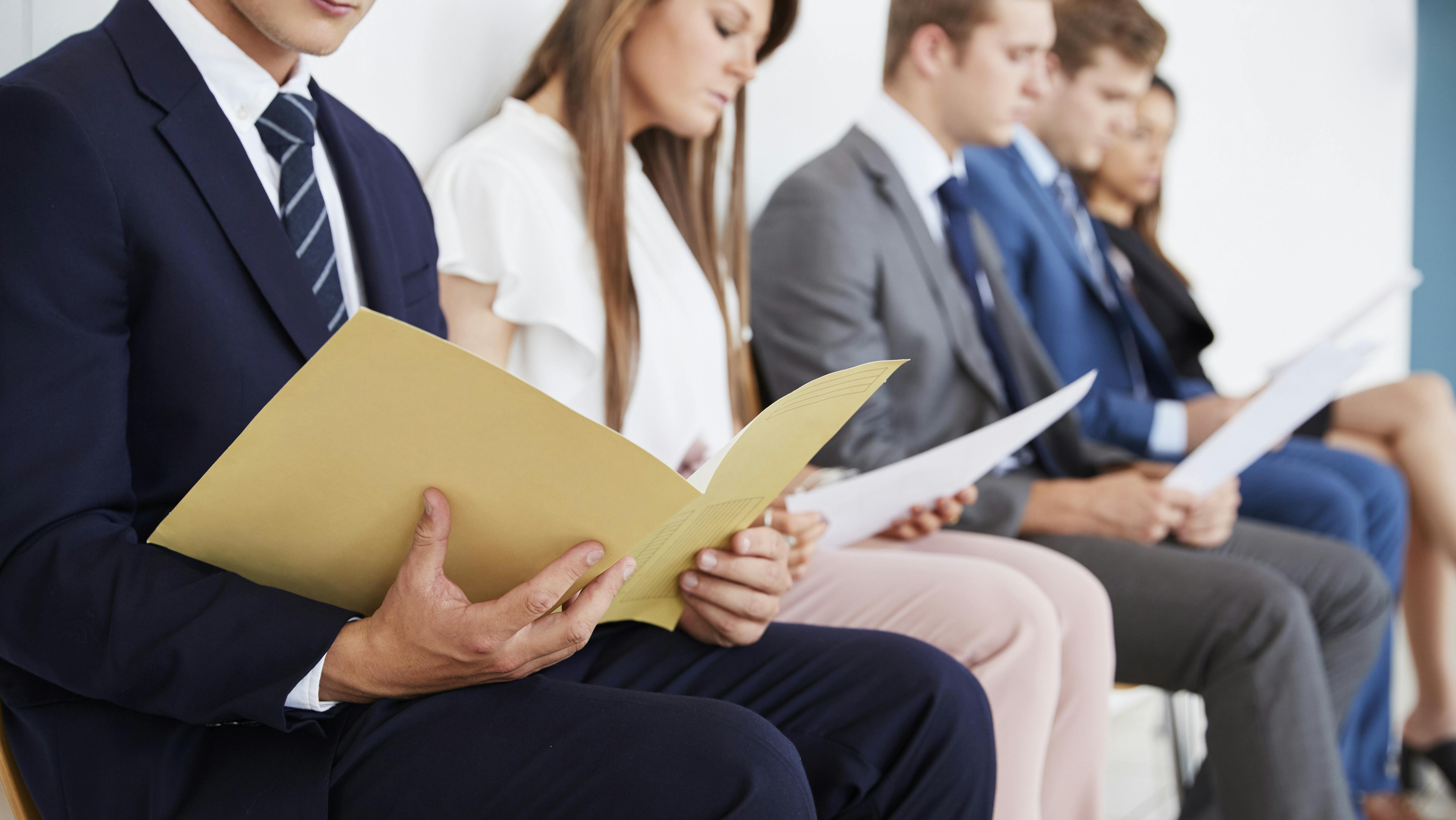 Candidates waiting for job interviews.