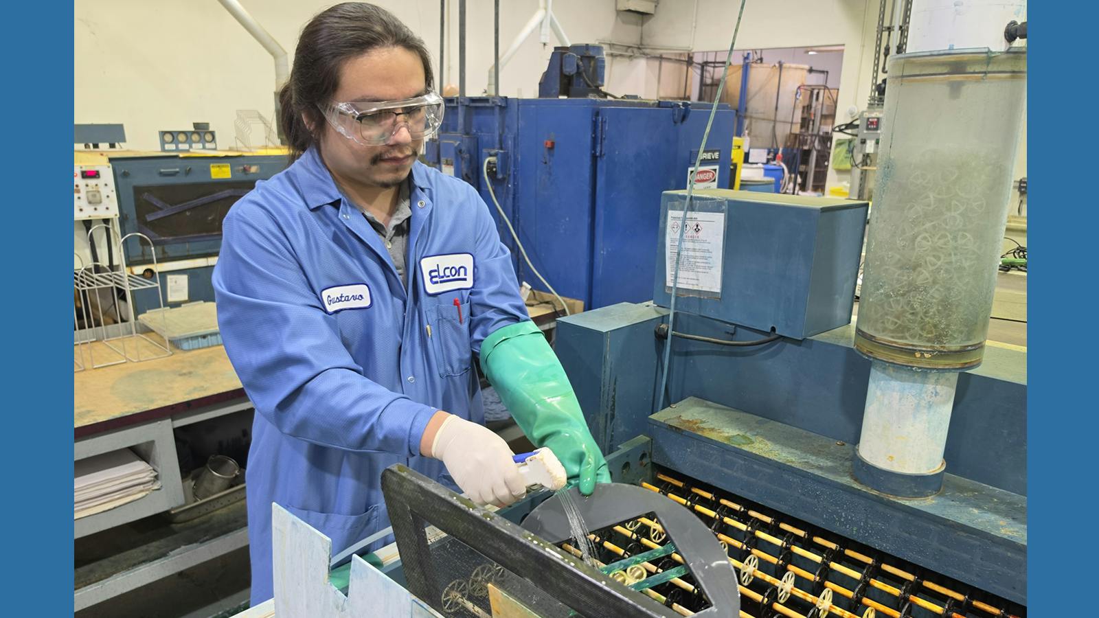 Gustavo Suarez in a manufacturing setting